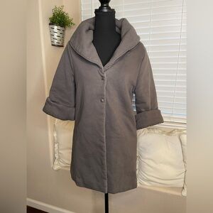 Free People Oversized Soft Pea Coat with 3/4 Sleeves